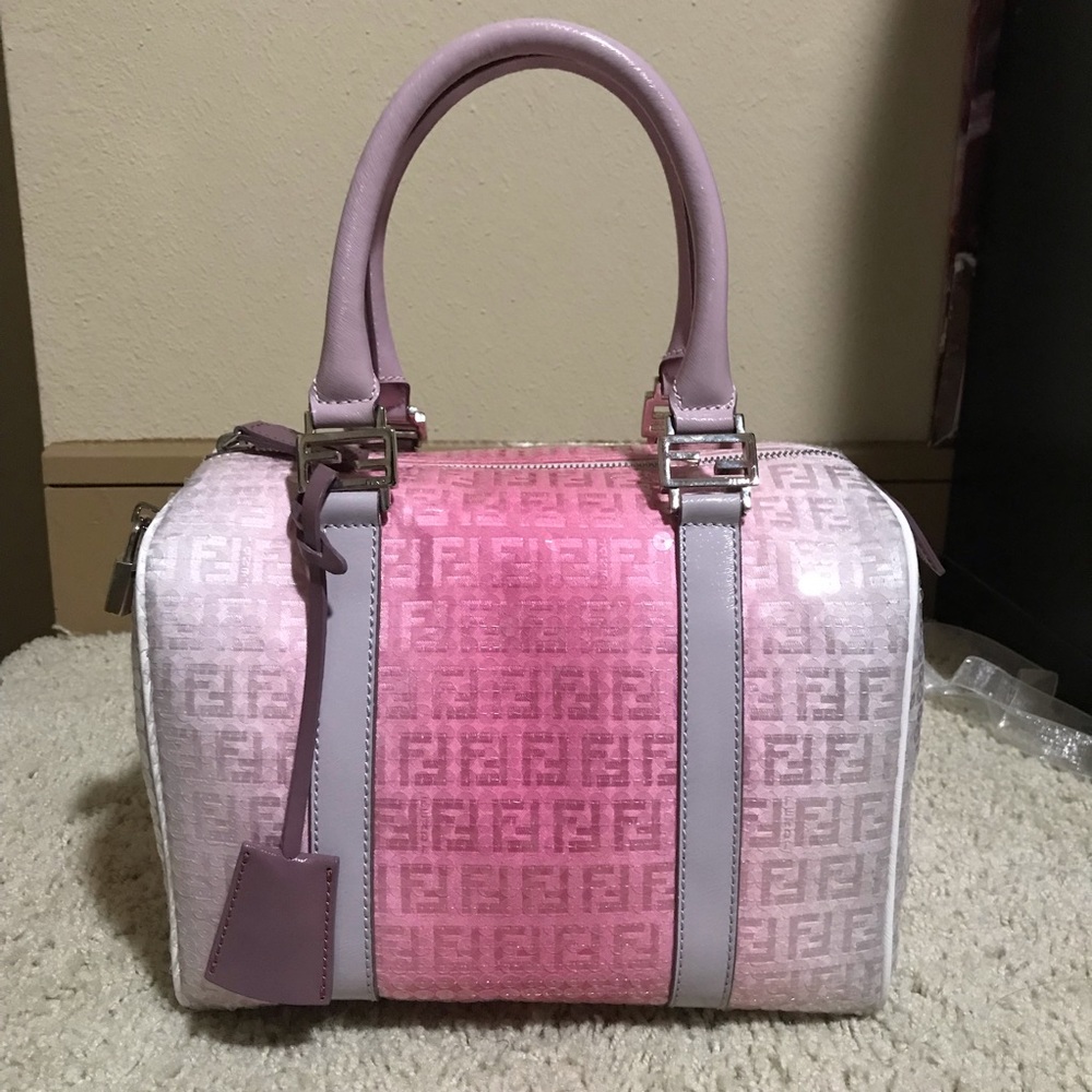 Fendi Sequined Bauletto Ombré Pink Satchel